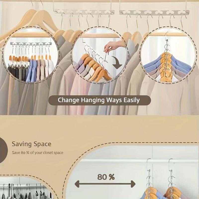 Metal Wardrobe Organizer Rotating Hanger Space Saver Hook
