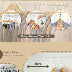 Metal Wardrobe Organizer Rotating Hanger Space Saver Hook