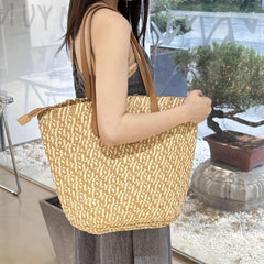 Summer Grass Woven Straw Tote Bag Large Capacity Beach Shoulder Women's Bag