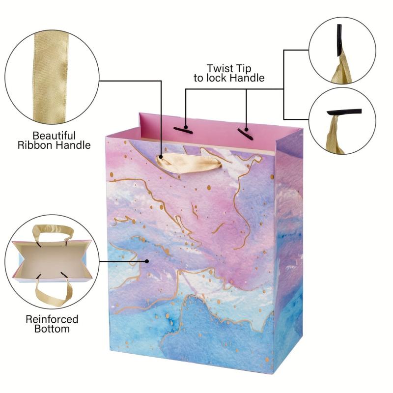 Colorful Marble Pattern Gift Bag 17 x 10 x 22
