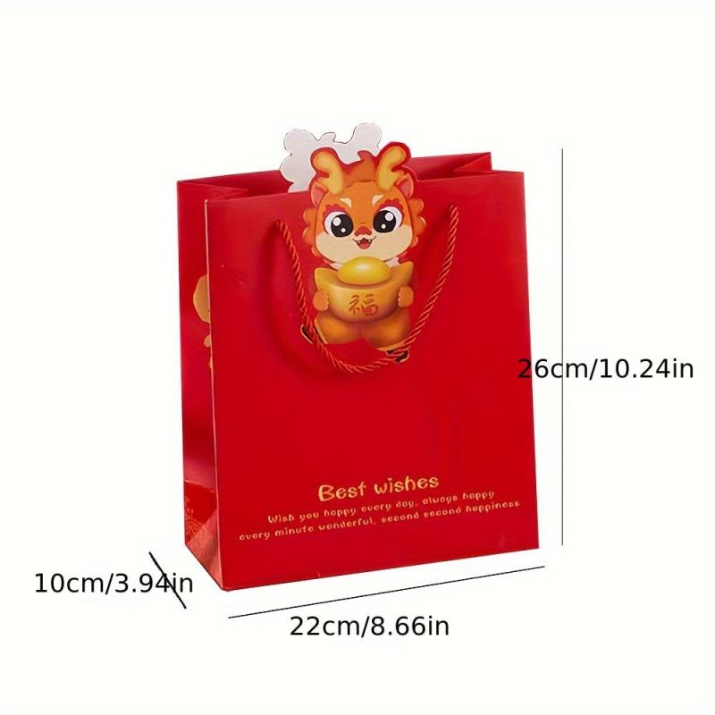 4pcs Chinese Style Eco-Friendly Gift Bags for New Year Shopping