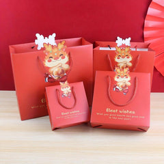 4pcs Chinese Style Eco-Friendly Gift Bags for New Year Shopping