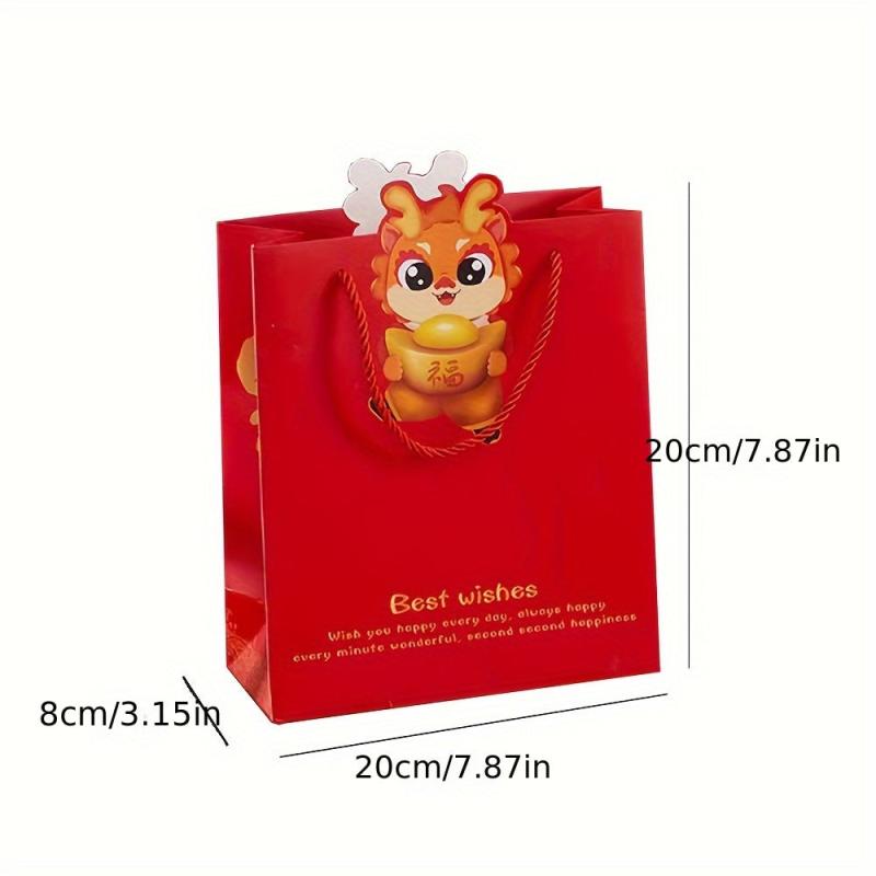 4pcs Chinese Style Eco-Friendly Gift Bags for New Year Shopping