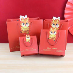 4pcs Chinese Style Eco-Friendly Gift Bags for New Year Shopping