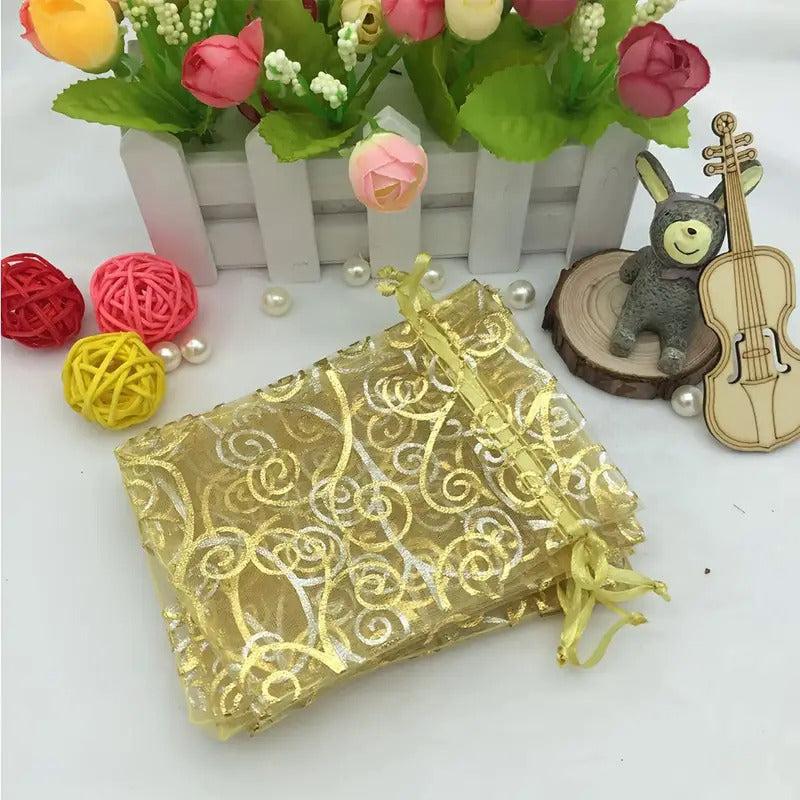 Bronzing Silvery Vine Yarn Bag Ribbon Gift Bag Snow Yarn Packaging Bag