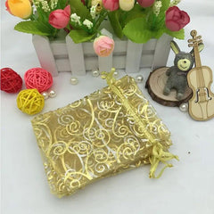 Bronzing Silvery Vine Yarn Bag Ribbon Gift Bag Snow Yarn Packaging Bag