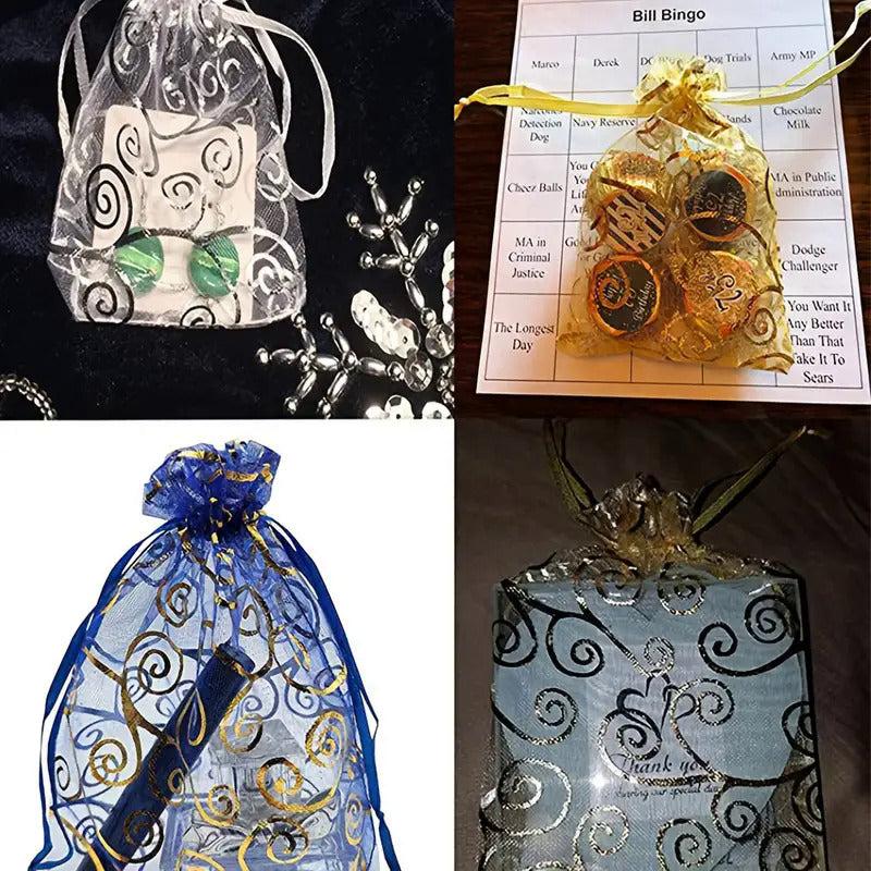 Bronzing Silvery Vine Yarn Bag Ribbon Gift Bag Snow Yarn Packaging Bag