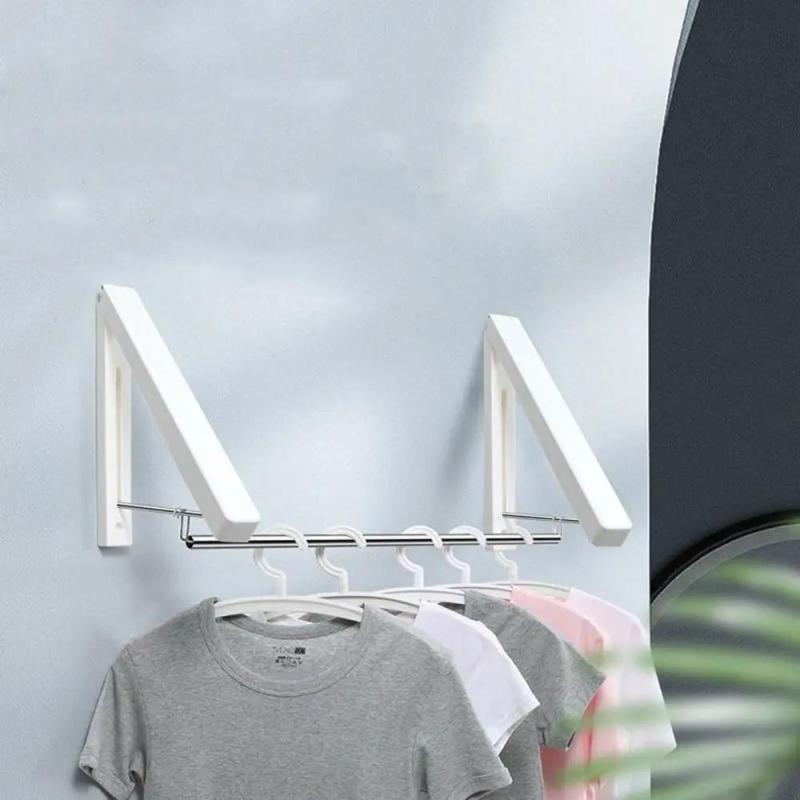 Stainless Steel Wall Mounted Folding Clothes Hanger Rack