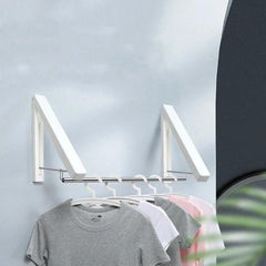 Stainless Steel Wall Mounted Folding Clothes Hanger Rack