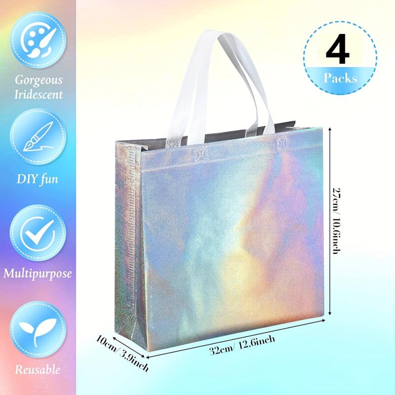 4pcs Reusable Gift Bags Glossy Non-woven Bulk Favors for Bachelore