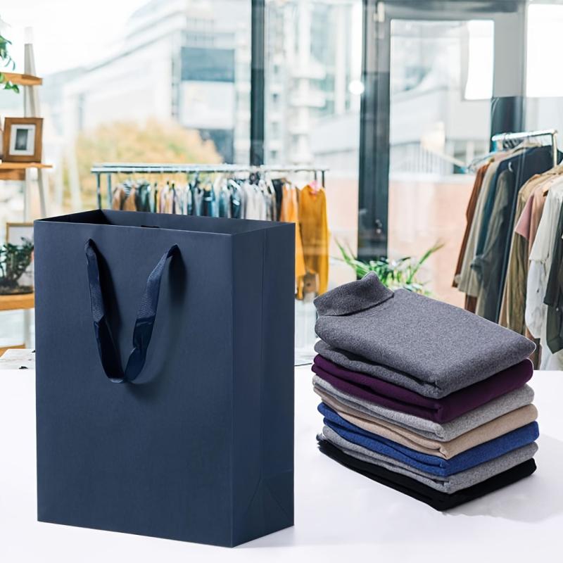 Navy Gift Bags Large Gift Bags With Ribbon Handle Heavy Duty Paper Bags