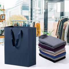 Navy Gift Bags Large Gift Bags With Ribbon Handle Heavy Duty Paper Bags