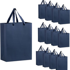 Navy Gift Bags Large Gift Bags With Ribbon Handle Heavy Duty Paper Bags