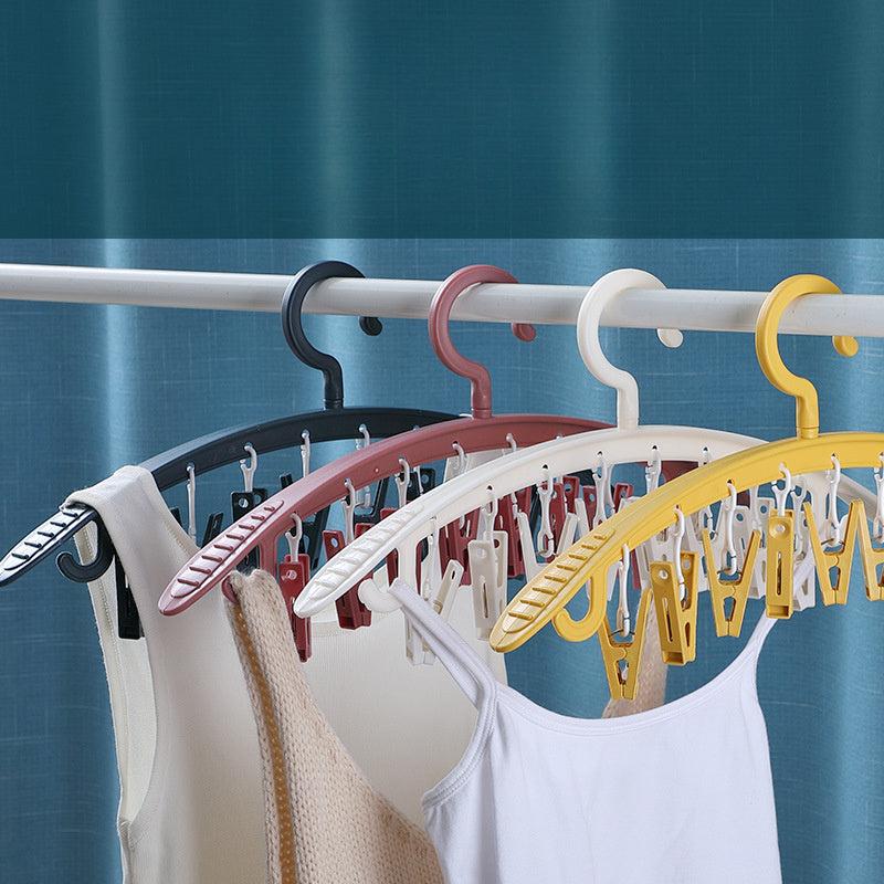 Windproof Sock Clip Clothes Drying Rack Wide Shoulder Non-slip Clothes Support