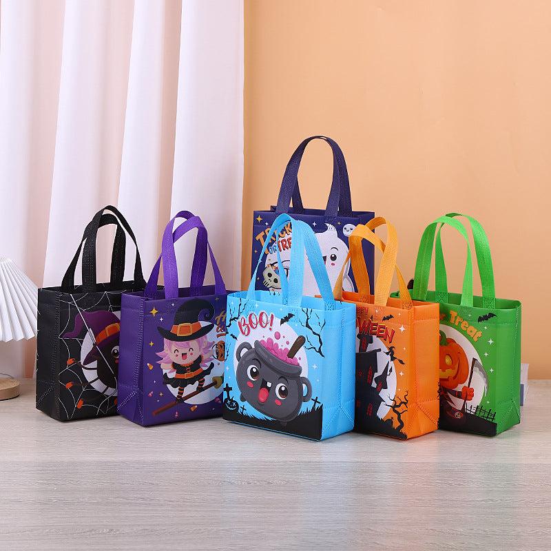 6pcs Halloween Trick Or Treat Bag Tote Bag With Handle Gift Bag Non-woven