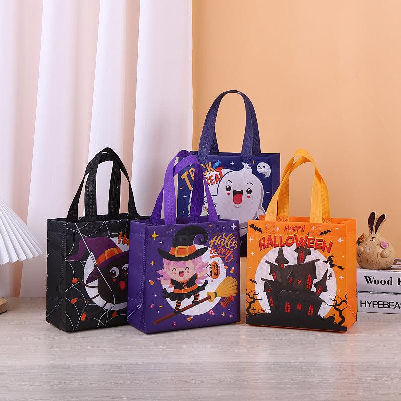 6pcs Halloween Trick Or Treat Bag Tote Bag With Handle Gift Bag Non-woven