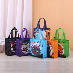 6pcs Halloween Trick Or Treat Bag Tote Bag With Handle Gift Bag Non-woven