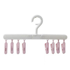 Household Foldable 8 clip Sock Holder Baby Clothes Holder Windproof Hat Holder