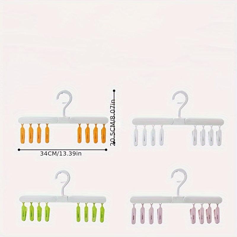Household Foldable 8 clip Sock Holder Baby Clothes Holder Windproof Hat Holder