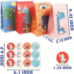12pcs Gift Bags Sweets Party Bags Candy Paper Bags Sweet Bags Stickers