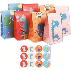 12pcs Gift Bags Sweets Party Bags Candy Paper Bags Sweet Bags Stickers