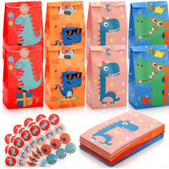 12pcs Gift Bags Sweets Party Bags Candy Paper Bags Sweet Bags Stickers