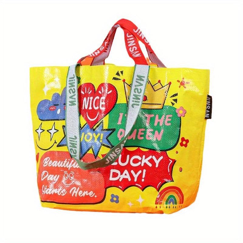 Woven Hand Shopping Bag PP Supermarket Boat Storage Bag