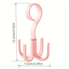 5pcs Rotated Hanger Hooks Wardrobe Organizer Bag Hanger Shoes Belt Scarf Rack