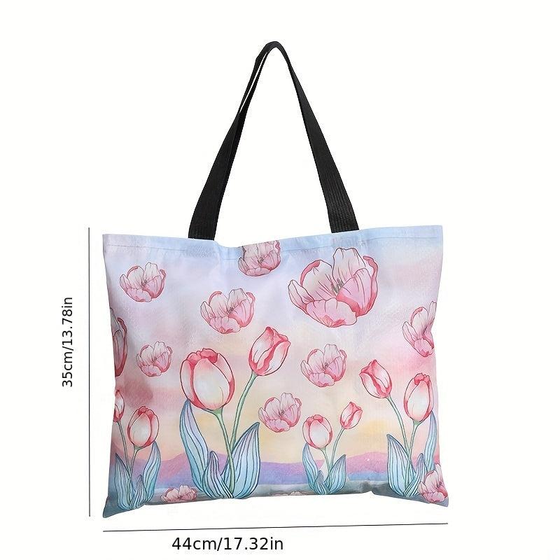 Women's Graphic Printing Polyester Shoulder Bag Lightweight Shopping Bag