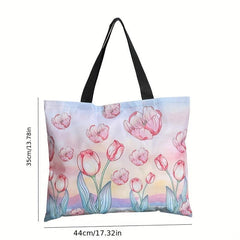 Women's Graphic Printing Polyester Shoulder Bag Lightweight Shopping Bag