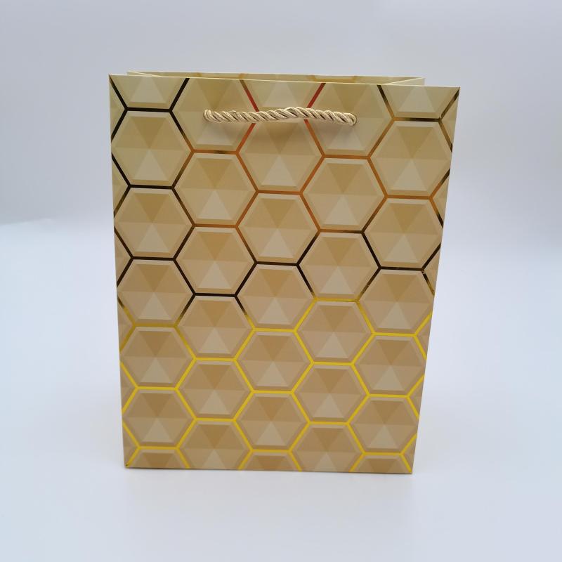 Bronzing Printed Card Paper Bag with Plastic Cap