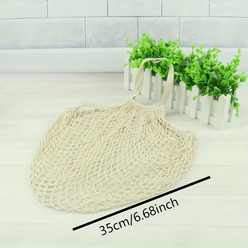 Reusable Fruit String Grocery Shopper Cotton Tote Mesh Bag