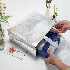 2pcs Reusable Glossy Non-woven Gift Bag for Party Wedding Birthday
