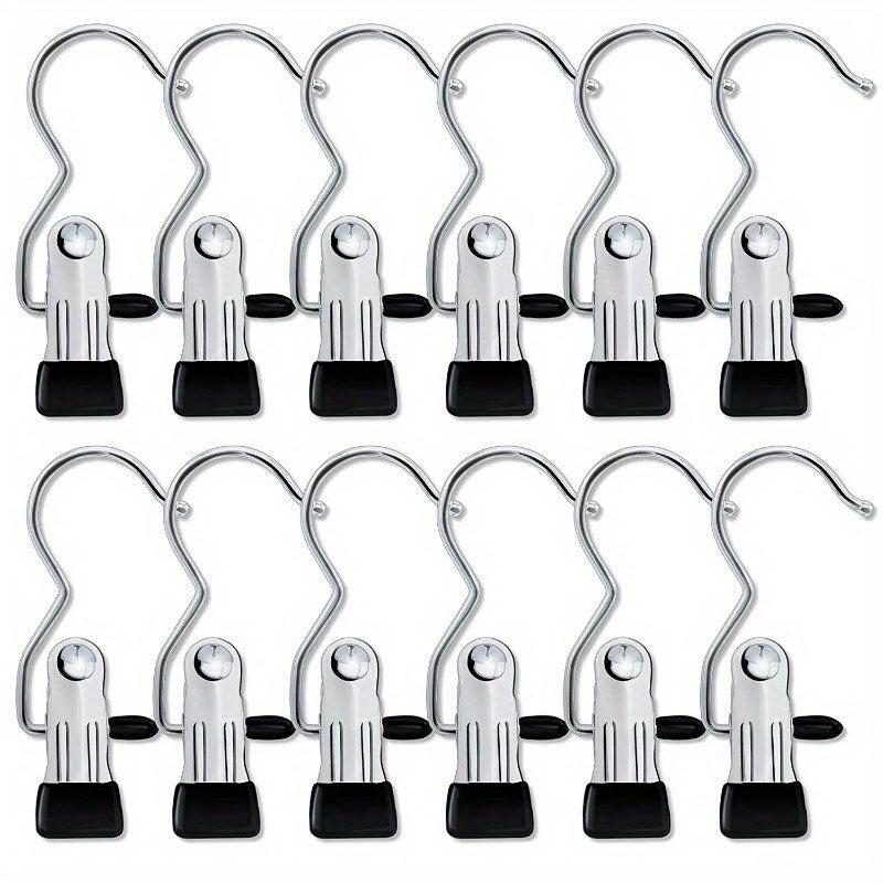 12pcs Portable Laundry Hooks Metal Boots Hangers