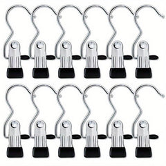 12pcs Portable Laundry Hooks Metal Boots Hangers