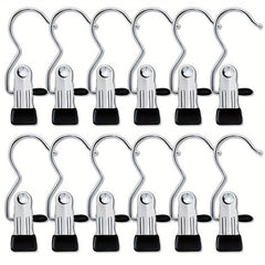 12pcs Portable Laundry Hooks Metal Boots Hangers
