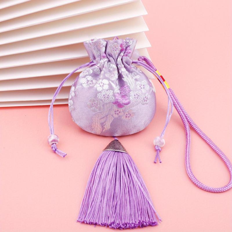 Retro Tassel Empty Bag Car Brocade Pendant Antique Purse Plum Blossom Sachet
