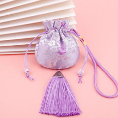 Retro Tassel Empty Bag Car Brocade Pendant Antique Purse Plum Blossom Sachet