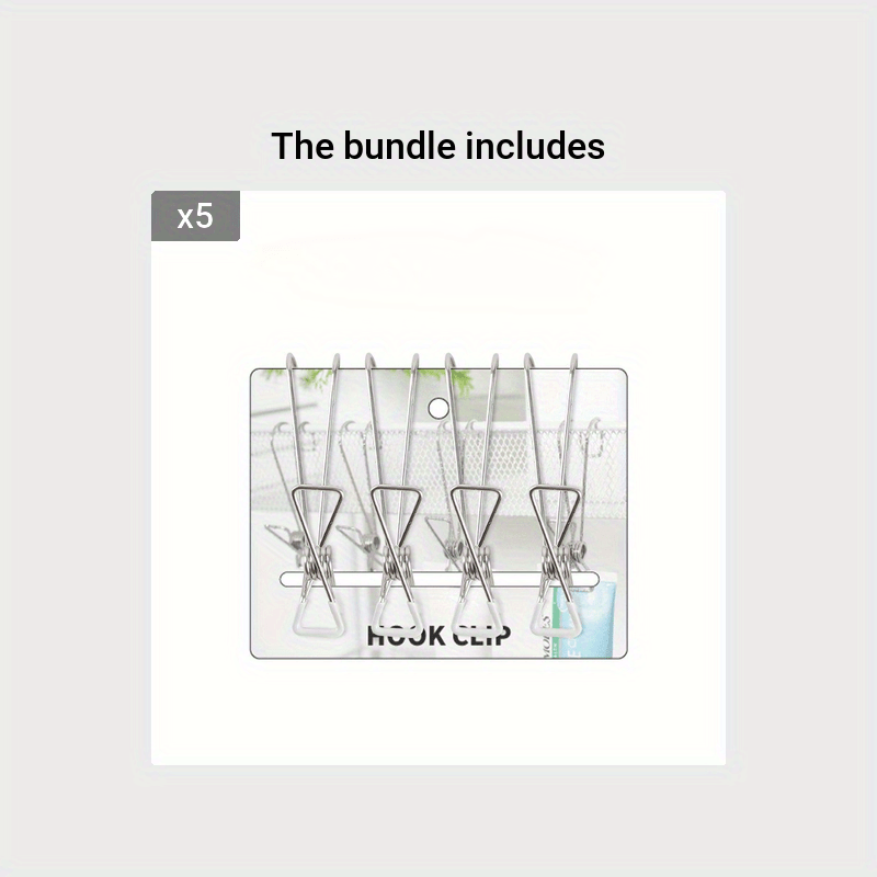Stainless Steel Clip Socks Hanger Hook Drying Multifunction