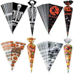10pcs Halloween Gift Triangle Bags Candy Nougat Cookie Baking Flat Bags