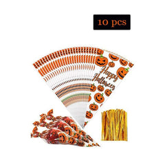 10pcs Halloween Gift Triangle Bags Candy Nougat Cookie Baking Flat Bags