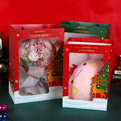 2pcs Christmas Window Tote Bag Gift Flower Spot Gift Bag