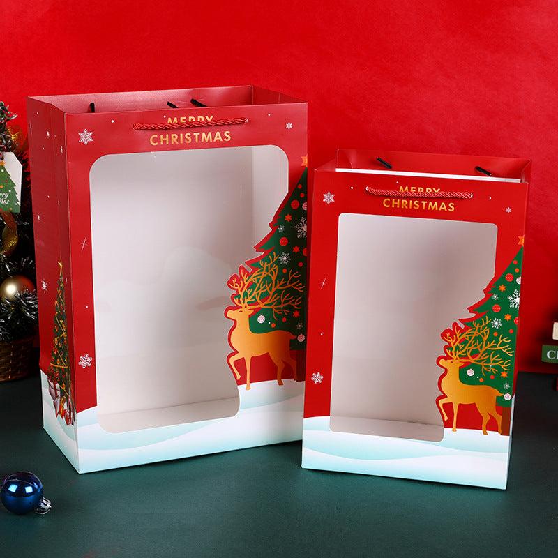 2pcs Christmas Window Tote Bag Gift Flower Spot Gift Bag