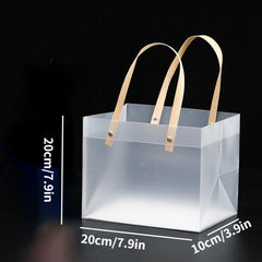 Transparent PP Plastic Tote Bag Beverage Gift Packaging Bag