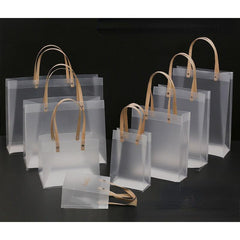 Transparent PP Plastic Tote Bag Beverage Gift Packaging Bag
