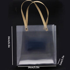 Transparent PP Plastic Tote Bag Beverage Gift Packaging Bag