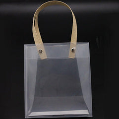 Transparent PP Plastic Tote Bag Beverage Gift Packaging Bag