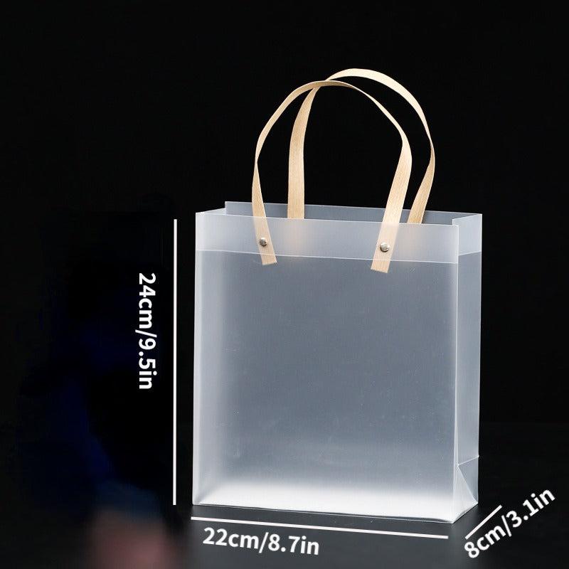 Transparent PP Plastic Tote Bag Beverage Gift Packaging Bag