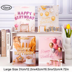 12pcs Birthday Series Craft Gift Bags - Large Size