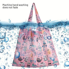 Large Capacity Reusable Grocery Bag with Handles, Foldable & Washable
